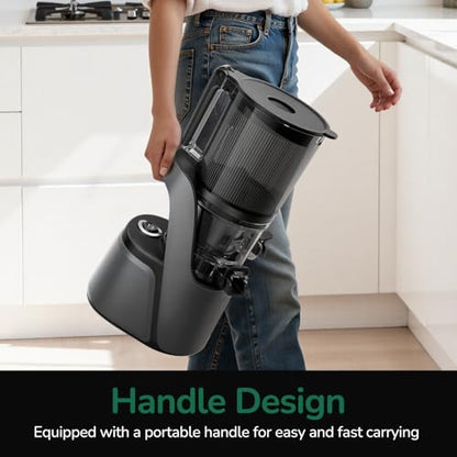 Canoly C16 cold press juicer, 6" chute, 3 filters, juice/sorbet/nut milk, BPA-free