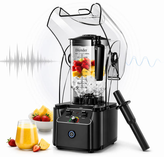 WantJoin 2200W commercial blender, quiet shield, high power, self-cleaning
