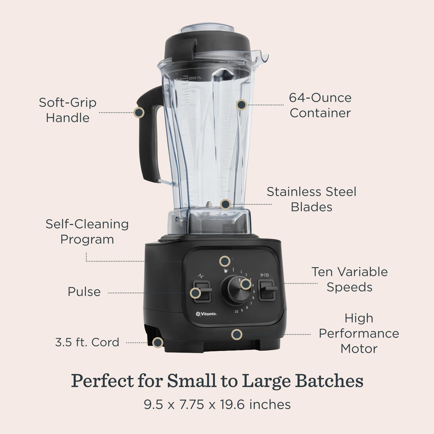 Vitamix VX1 blender, 64oz, 10-speed, self-cleaning, pro kitchen blender