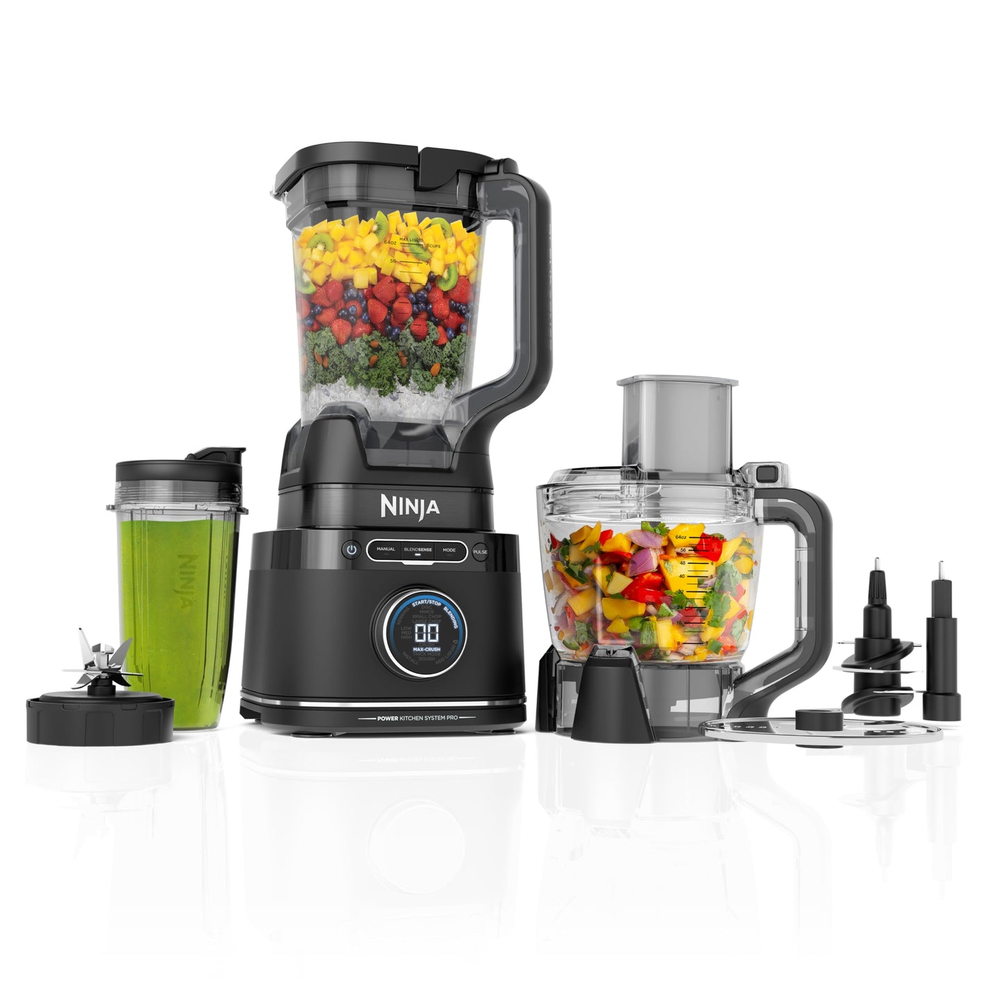 Ninja blender + processor combo, 1800W, 8-cup bowl, BlendSense tech