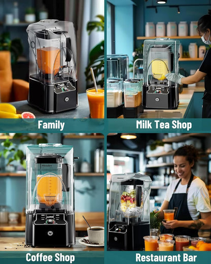 WantJoin 2200W commercial blender, quiet shield, high power, self-cleaning