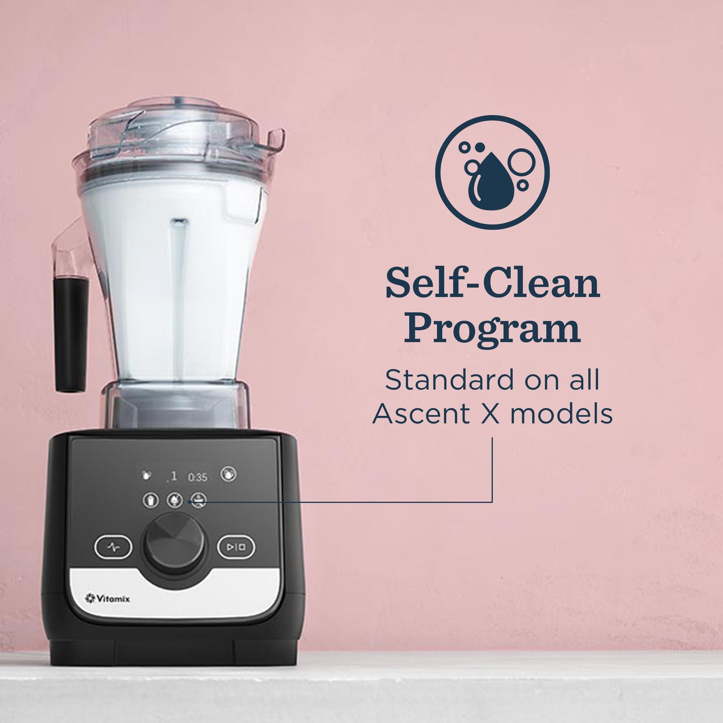 Vitamix Ascent X3 blender, 3 programs, 48oz, self-cleaning, shadow black