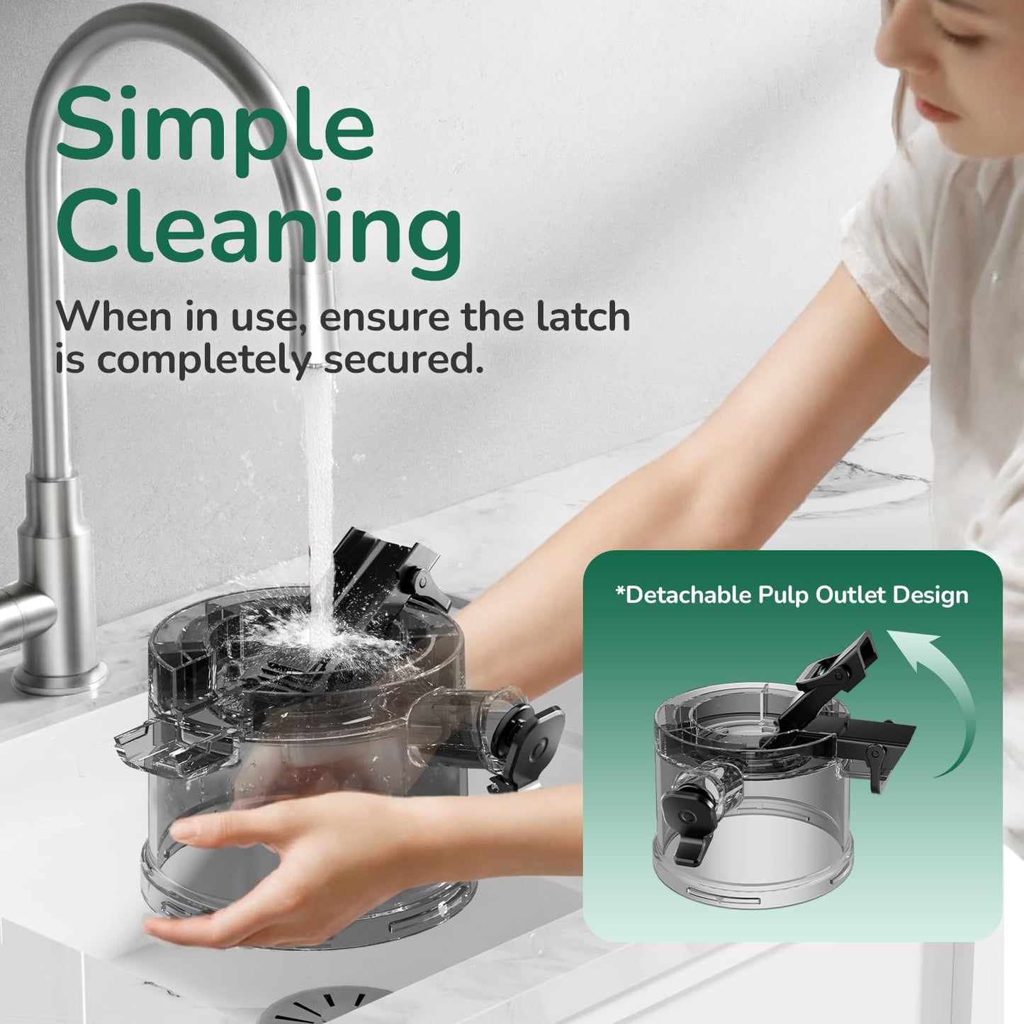 Canoly C16 cold press juicer, 6" chute, 3 filters, juice/sorbet/nut milk, BPA-free