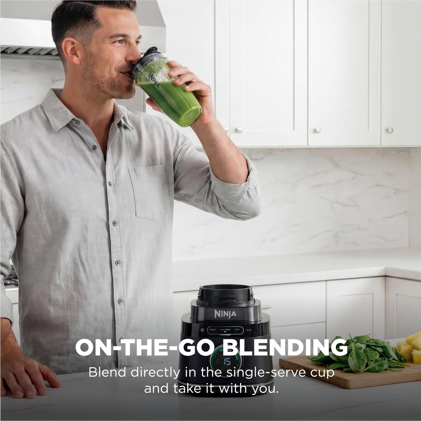 Ninja blender + processor combo, 1800W, 8-cup bowl, BlendSense tech