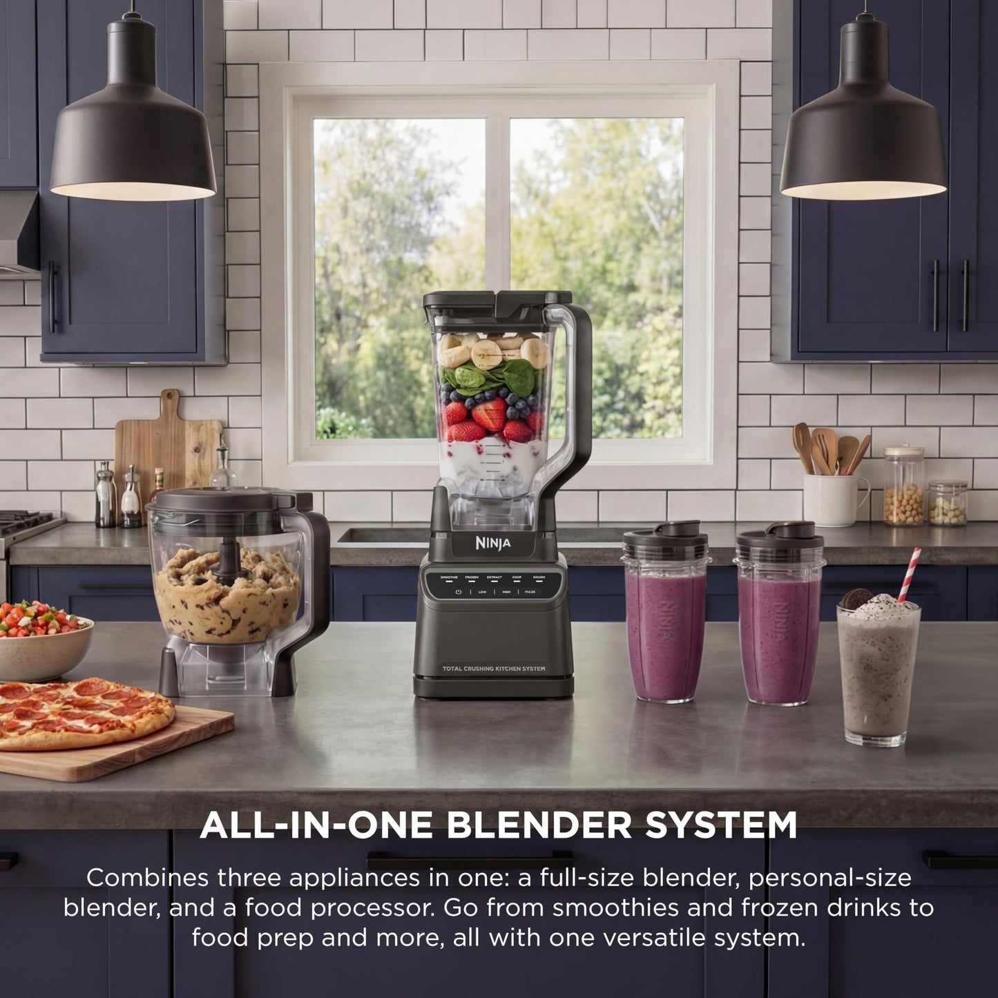 Ninja kitchen system, 1200W, blender + food processor, cups & bowl included