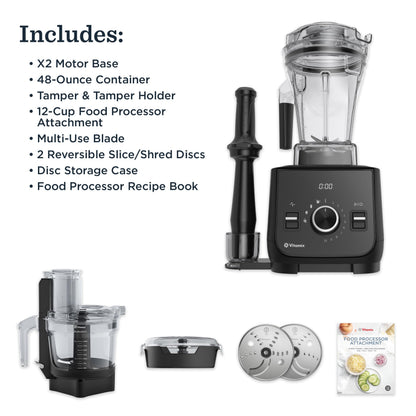 Vitamix Ascent X2 kitchen system, blender + 12-cup food processor, 48oz container