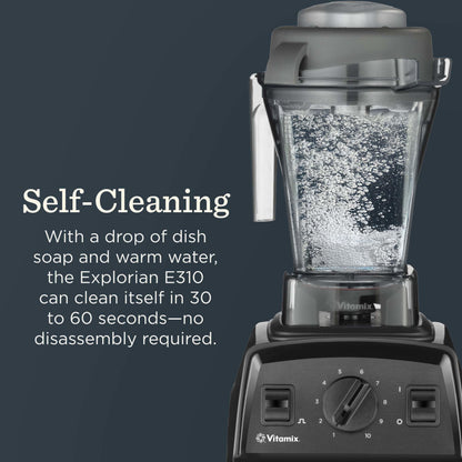 Vitamix E310 Explorian Blender, Professional-Grade, Self-Cleaning 48 oz. Container, Black